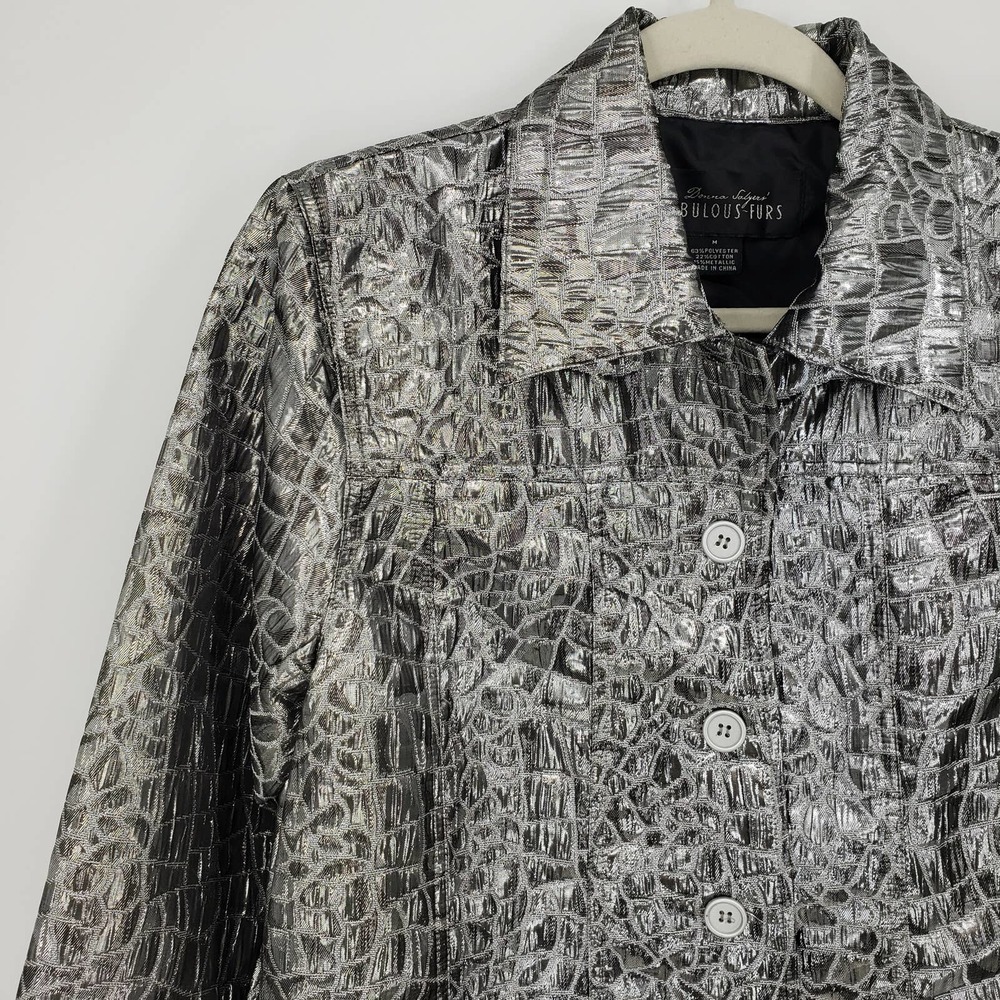 Fabulous Furs Silver Croc-Embossed Jacket - Picture 4 of 8